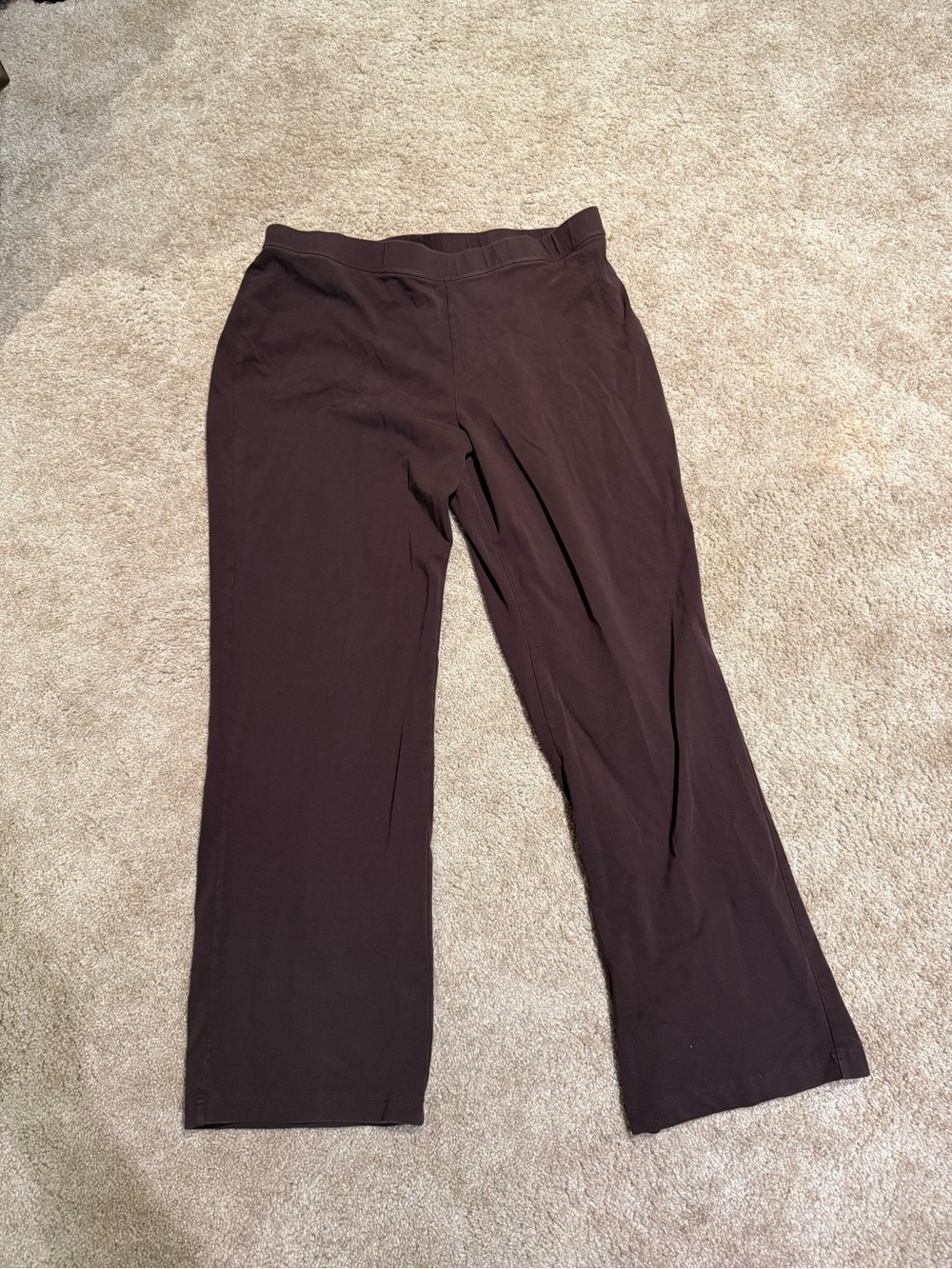 L.L. Bean Brown Knit Pull On Flare Pants Size L REG